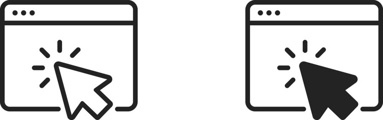 Click web browser cursor arrow icon vector