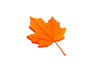 Orange Maple Leaf on Transparent Background