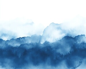 Marine or navy blue watercolor abstract horizontal background