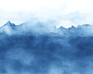 Marine or navy blue watercolor abstract horizontal background