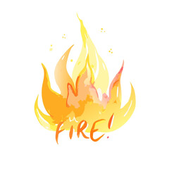 A fiery orange symbol of heat and danger, this vector illustration depicts a warm bonfire light
