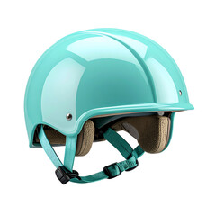 Fototapeta premium Mint Delivery Helmet Floating with Glossy Smooth Top Isolated on Transparent Background
