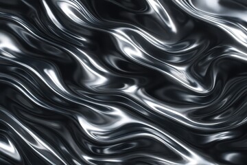 Shiny liquid metal reflection with abstract chrome swirl texture background