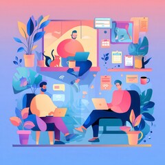 illustration of a woman in a shopping cart