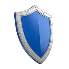 3d shield icon upright bold royal blue with light accents, featuring a strong and sleek design perfect for representing security, protection, privacy, or defense-related applications.