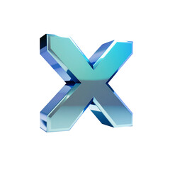 Stylish 3 d capital letter x graphic design element