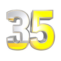 Stylish 3 d number 35 graphic design