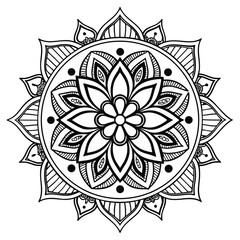 Elegant mandala with intricate petal patterns showcases geometric art and spiritual symbolism