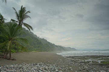 beach near La Leona ranger station in the Corcovado National Park in Costa Rica