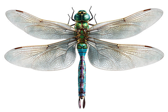Detailed dragonfly illustration with intricate wing veins on a black background, dragonfly, insect, illustration, wings, veins, intricate, detailed, macro, closeup, blue, green, iridescent, shimmering