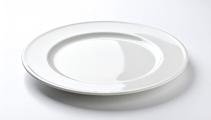 Empty white plate on white background
