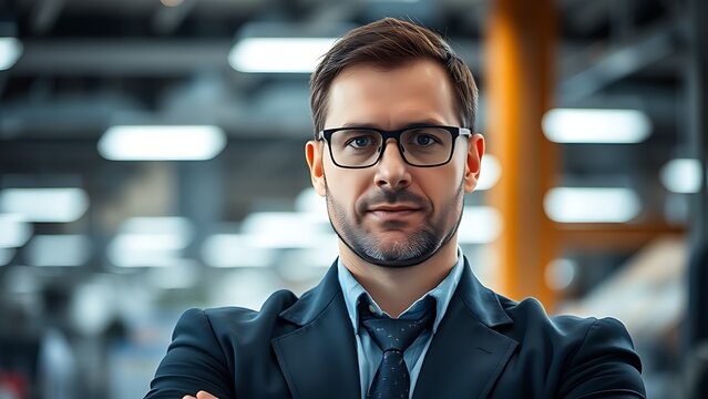 Technical specialist in a modern environment with soft industrial lighting.