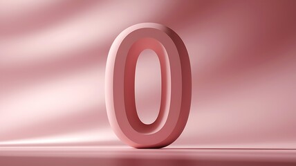Oversized Number Zero in Bold Font on Pastel Peach Background