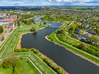 17th-century fortifications of Gdansk over the Motlawa river. Poland