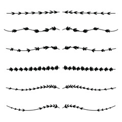 Floral vine line divider for text layout separator decoration illustration