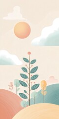tropical beach with palm