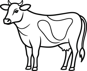 cow outline vector illustration on white background