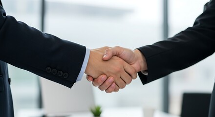 Close-Up Professional Business Handshake of Diverse Young Entrepreneurs AI Generative