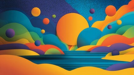 abstract colorful background with colorful balloons