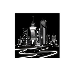 Abstract Futuristic City Vector Illustration. (AI Generated)