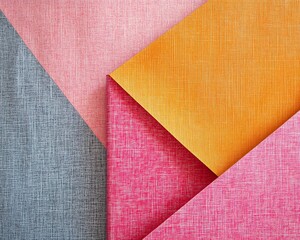 Orange and Pink Textured Folders on Gray Fabric