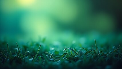 Abstract nature scene with blended green and blue tones, evoking environmental harmony.