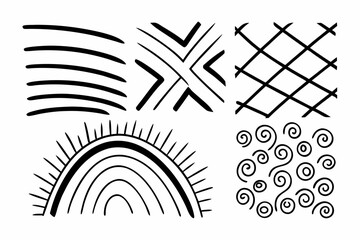 Naklejka premium line pattern set