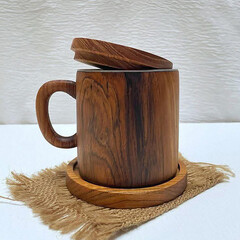 Rustic wooden mug with lid and wooden plate jute accent tableware.jpg