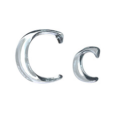 Letter C 3D rendering with crystal material
