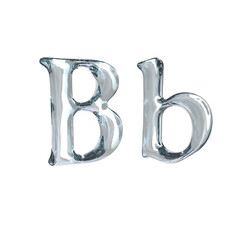 Letter B 3D rendering with crystal material