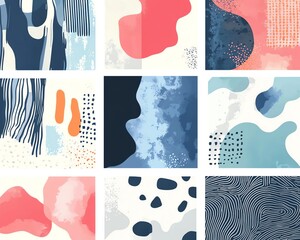 Set of flat style abstract modern backgrounds for text