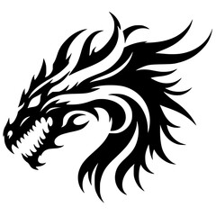 Dragon skull silhouette