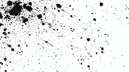 Spray, specks, flecks texture vector background Black and white grunge monochrome template Tiny uneven ink spots, dots, speckles, splashes, flakes, blobs pattern