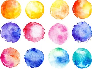 Watercolor circle shape stains