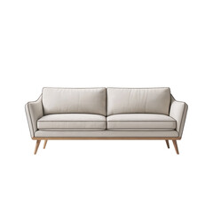 Vector illustration of a modern beige sofa with wooden legs, soft cushions and clean lines, perfect for contemporary interiors.