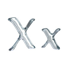 Letter X 3D rendering with crystal material