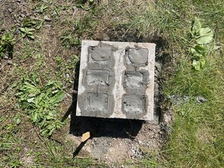 Foundation made of concrete cinder blocks