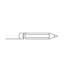 Minimal Pencil Line Drawing Simple Sketch Tool Icon for Education and Design Use