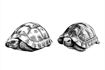 Turtle isolated on white background illustration