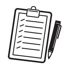 Checklist Icon with Pen Task List & Planner Symbol for Productivity and Office Use