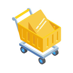 shopping cart and house