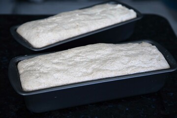 Rustic colonial rye bread. Well-lit image, clear selective focus on the details of the bread texture, conveying tradition, rusticity and homemade flavor.