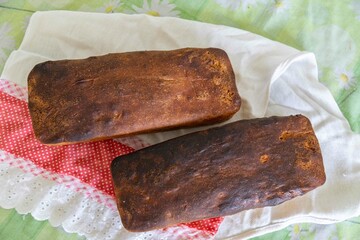 Rustic colonial rye bread. Well-lit image, clear selective focus on the details of the bread...