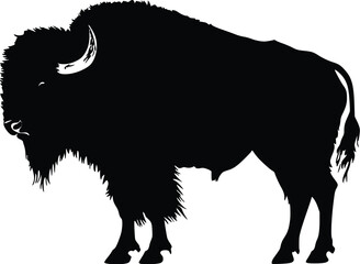 Majestic Bison Silhouette: Powerful Vector Illustration