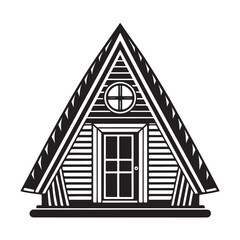 A-Frame Cabin Icon Modern Triangle House Vector Illustration Design