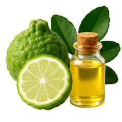 Kaffir Lime and Essential Oil - Aromatic Citrus and Natural Extract - Transparent image
