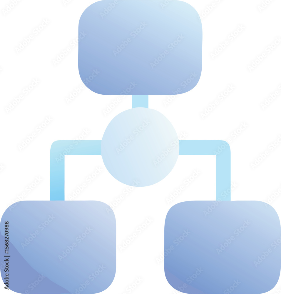 Poster vector art of a flowchart diagram showing a hierarchical structure with a central node and branches 