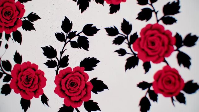 Red rose pattern wallpaper background design