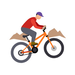 Fototapeta premium boy riding a bike