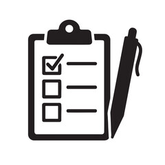 Checklist Clipboard with Pen Icon Task Completion and Productivity Symbol